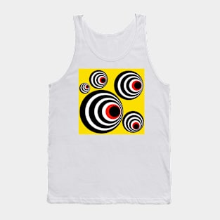 Optical Illusions, Visual Phenomena, circle pattern, yellow version Tank Top